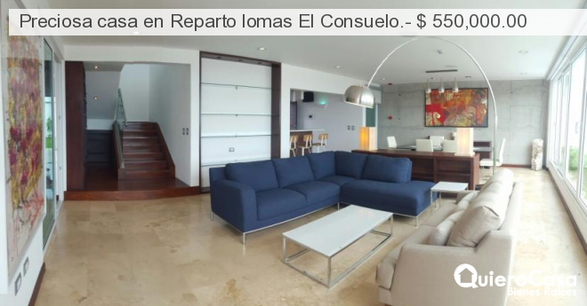 Preciosa casa en Reparto lomas El Consuelo.- $ 550,000.00